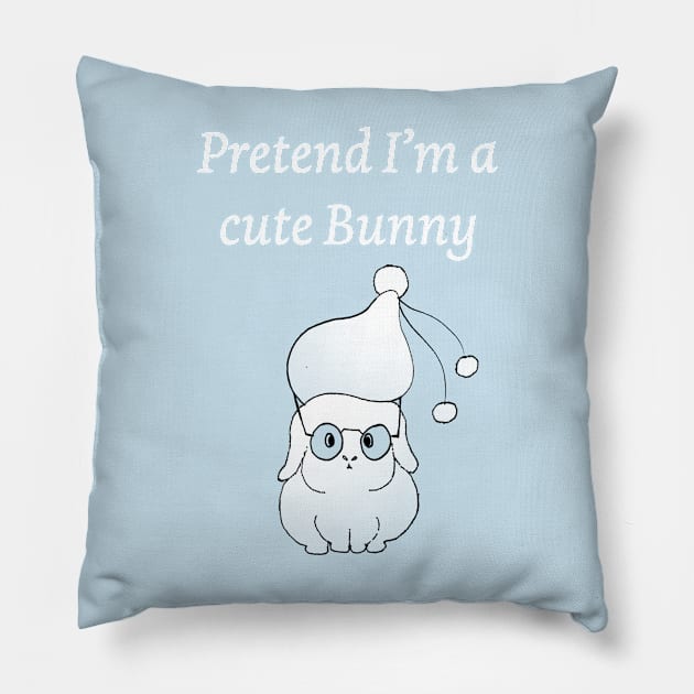 Lazy Costume Pretend I am a Cute Bunny Pillow by Artstastic