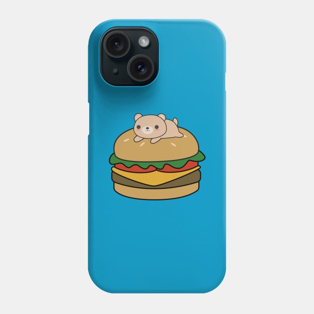 Cute Brown Bear Burger T-Shirt Phone Case by happinessinatee