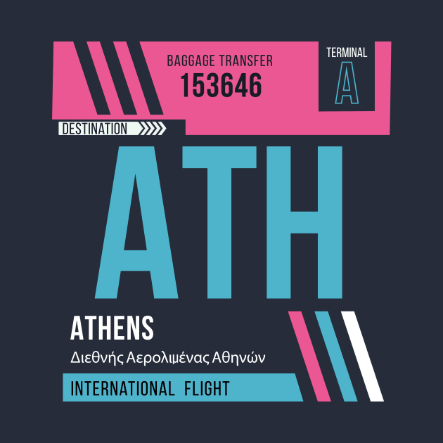 Athens (ATH) Airport Code Baggage Tag by SLAG_Creative