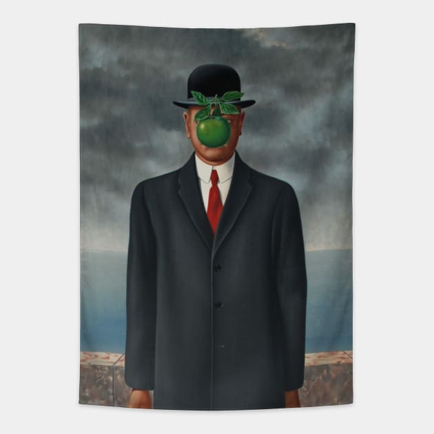 The Son of Man, 1946. Rene Magritte. Tapestry by SteelWoolBunny