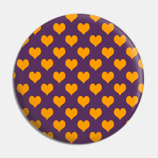 Purple and Yellow Heart Pattern Pin