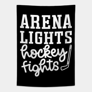 Arena Lights Hockey Fights Hockey Mom Cute Funny Tapestry