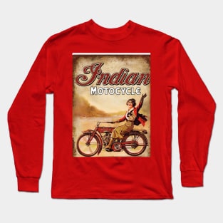 Unisex BSMC x Indian Motorcycle Long Sleeve Baseball T-Shirt, Port/Cream