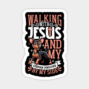 Jesus and dog - German Pinscher Magnet