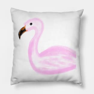 Pink swan watercolor background art Pillow