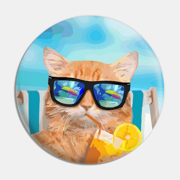 Chill Cat Pin by Glenn Landas Digital Art
