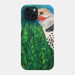 Northern Flicker Bird Drawing Phone Case