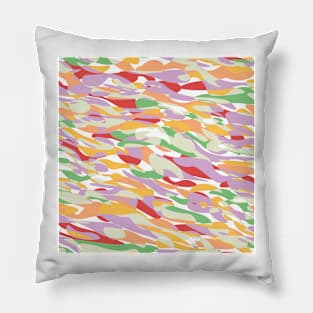 Bright Colorful Flowing Abstract Water Blobs Pillow