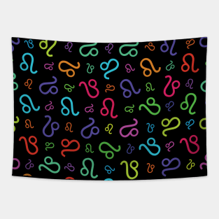 Pattern Leo Zodiac Sign Horoscope Astrology Symbol Black Tapestry