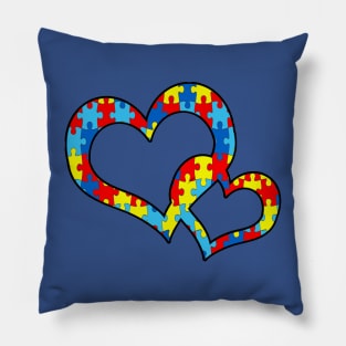 Autism Awareness Apparel & Gifts, Autism Puzzle Design, Heart Mom, Dad & Family Awareness Support Pillow