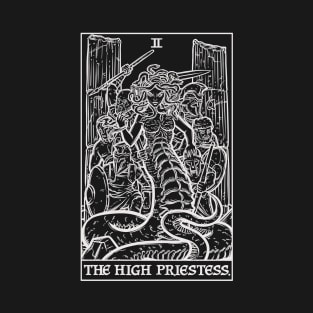 The High Priestess Tarot Card Terror Tarot Shadow Edition - Medusa (Black & White) T-Shirt