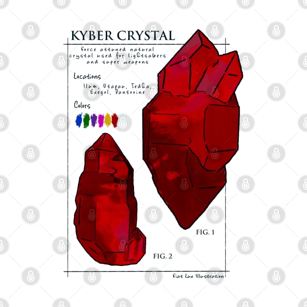 Kyber Crystal Science Illustration in Red by fiatluxillust