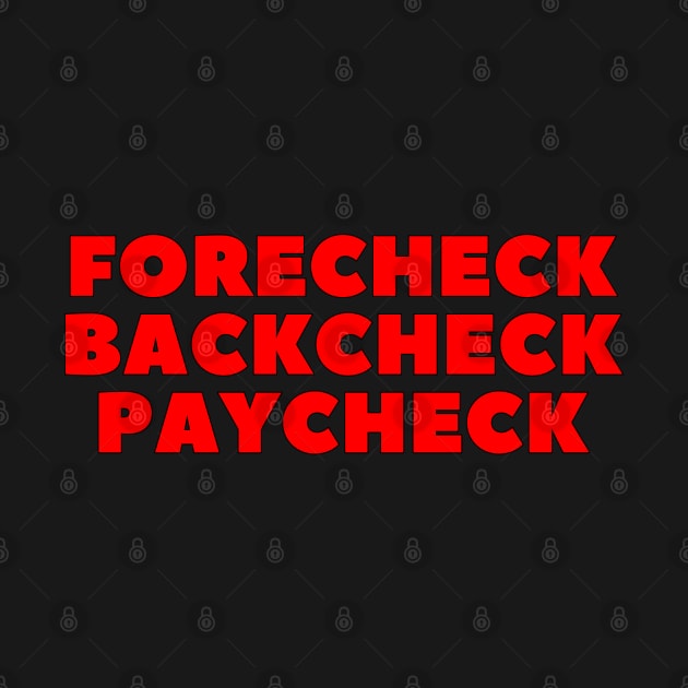FORECHECK BACKCHECK PAYCHECK by HOCKEYBUBBLE