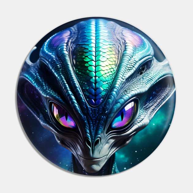 Space Alien Pin by This and That Designs