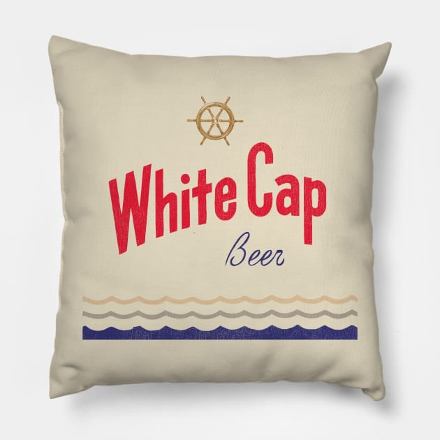 White Cap Beer Retro Defunct Breweriana Pillow by darklordpug