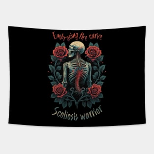 Scoliosis skeleton and roses Tapestry