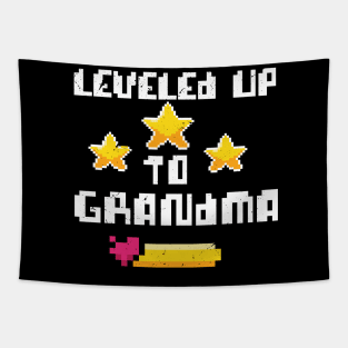 leveled up to grandma / Baby Announcement, grandma To Be, Grandparents to be Tapestry