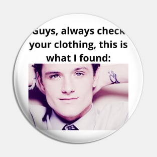 Josh Hutcherson whistle meme always check your clothing photo Pin