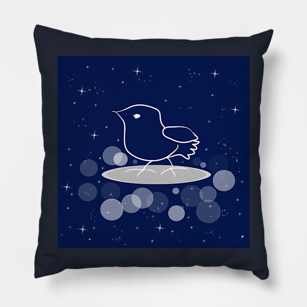 Poultry, chick, chicken, poultry farm, food, illustration, night, light, shine, universe, cosmos, galaxy Pillow by grafinya