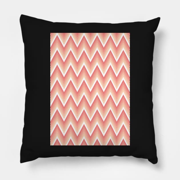 Cool Monochromatic Geometric Retro Chevron Herringbone Pattern Pillow by CityNoir