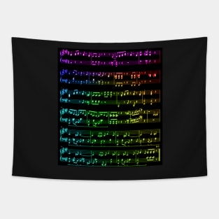 Rainbow Gradient Wii Theme Music Notes Tapestry