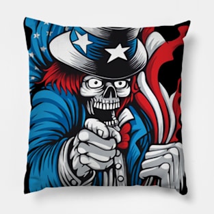 The Skull of Uncle Sam Pillow