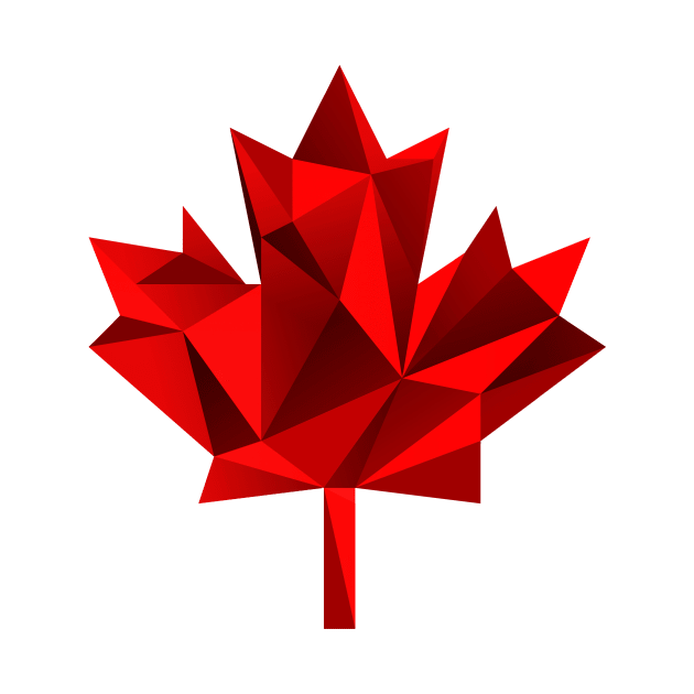 Low Poly Maple Leaf - Canada Flag by downformytown