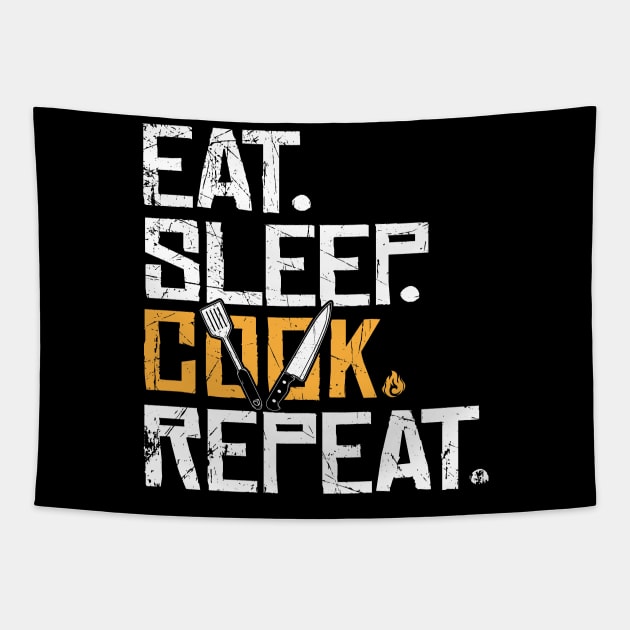 Eat sleep cook repeat Tapestry by captainmood