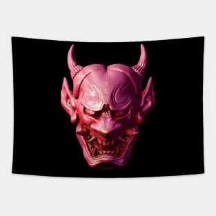 Red Japanese hannya Mask Tapestry