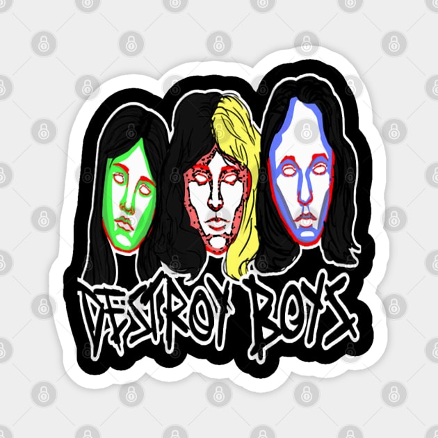 Destroy Boys Band Magnet by Ink Lines