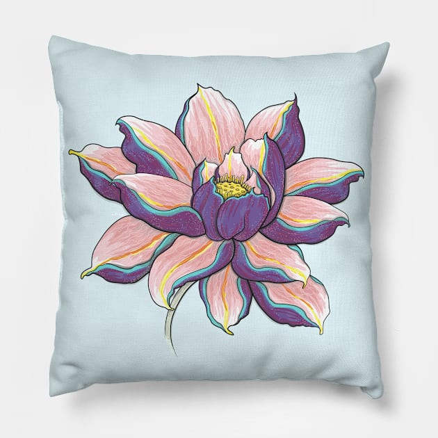 Violet Lotus Pillow by runcatrun