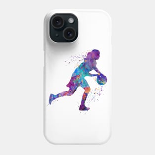 Basketball Girl Colorful Watercolor Silhouette Phone Case