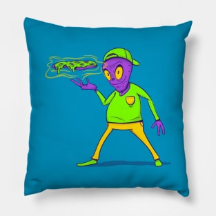 Pizza Delivery Alien Pillow