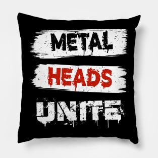 Metal Heads Unite Pillow