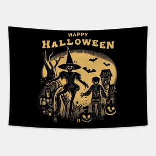 Happy Halloween Retro Design Tapestry