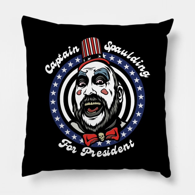 House of 1000 Corpses Captain Spaulding for President Pillow by PopcornShow