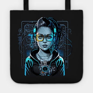 Cyberpunk girl Tote