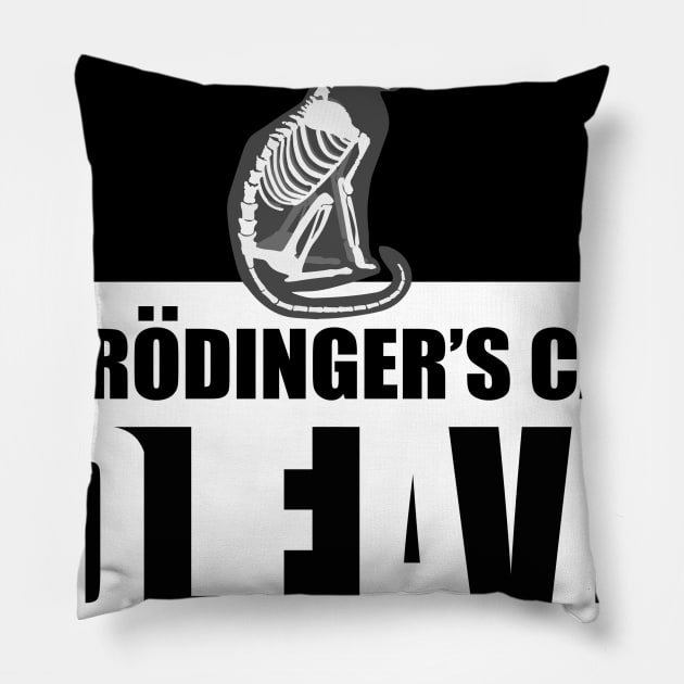 Schrondingers Cat Dead and Alive Pillow by Alema Art