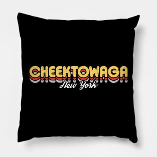 Retro Cheektowaga New York Pillow