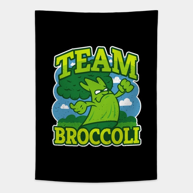 Team Broccoli - Funny Broccoli Sports Tapestry by propellerhead