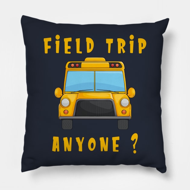 Field Trip School Yellow Bus Science Teacher Seatbelts Pillow by RetroZin