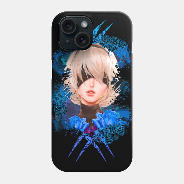 Android Girl - Blue Abstract Phone Case by Scailaret