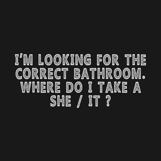 I’m Looking For The Correct Bathroom Where Do I Take A she it by Wintrly