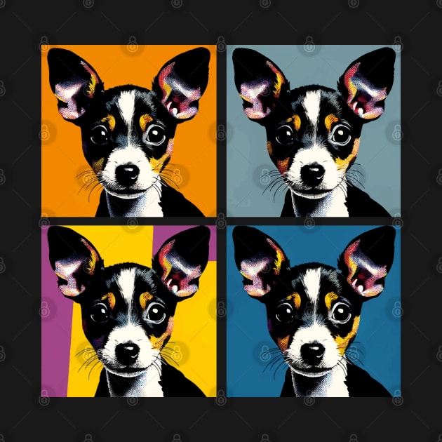 Pop Retro Rat Terrier Art - Cute Puppy by PawPopArt