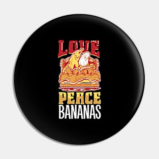 Love Peace Bananas Pin