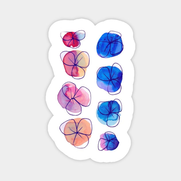 Simple Ombre Watercolor Flowers Magnet by saradaboru