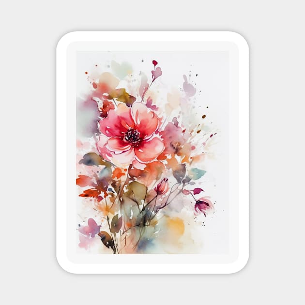 Watercolor flowers Magnet by NemfisArt