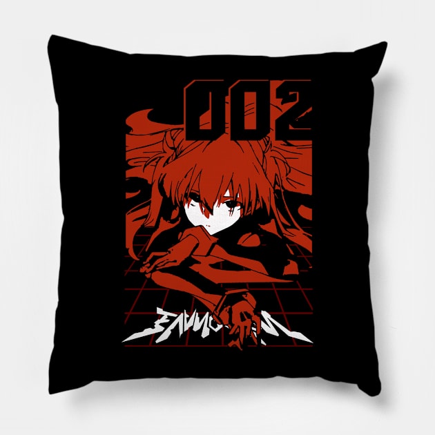 Eva 002 Neon Genesis Evangelion Pillow by Kaniart