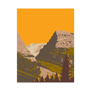 Valley of Grindelwald with Mattenberg Switzerland WPA Art Deco Poster T-Shirt