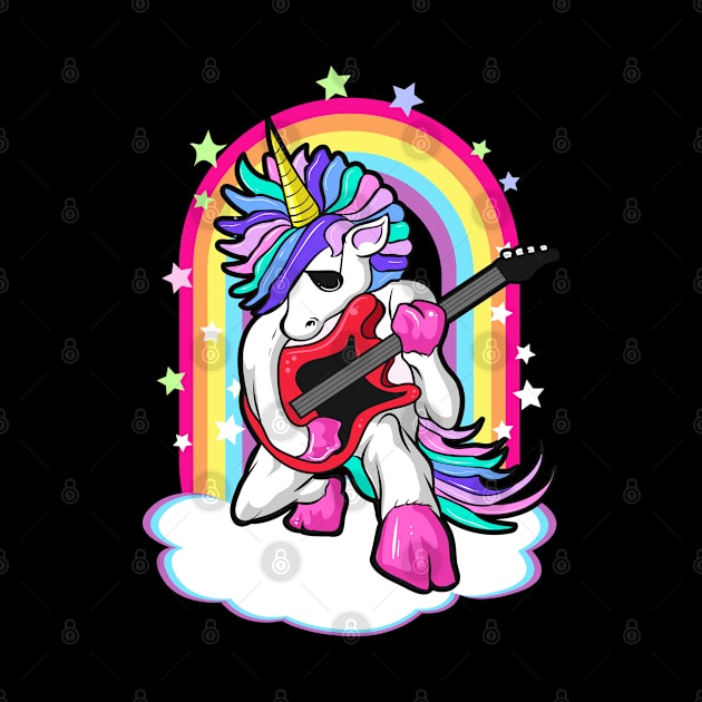 Unicorn Guitarist Guitar Player Musician by E